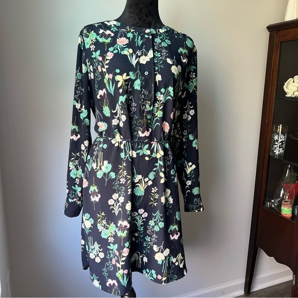 LOFT Outlet Floral Long Sleeve Dress - L - Picture 2 of 9